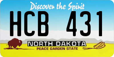 ND license plate HCB431