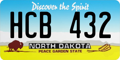 ND license plate HCB432