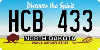 ND license plate HCB433
