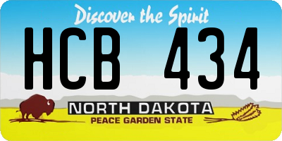 ND license plate HCB434