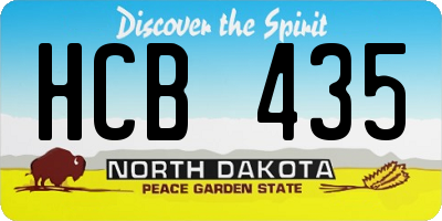 ND license plate HCB435