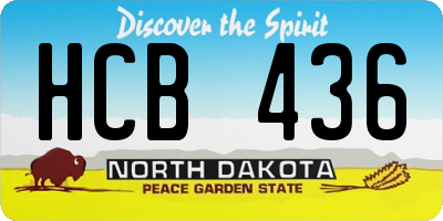 ND license plate HCB436