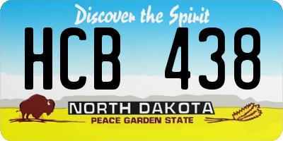 ND license plate HCB438