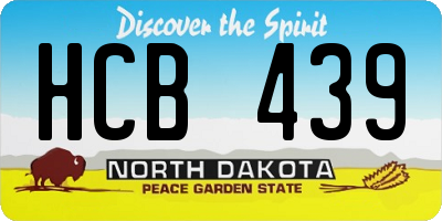 ND license plate HCB439