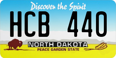 ND license plate HCB440