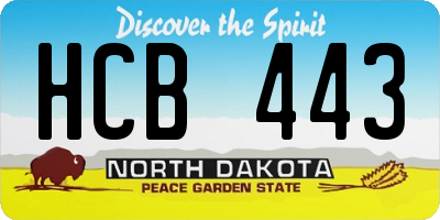 ND license plate HCB443