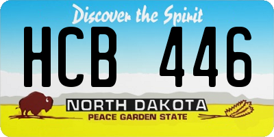ND license plate HCB446