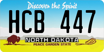 ND license plate HCB447