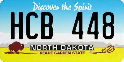 ND license plate HCB448