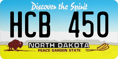 ND license plate HCB450