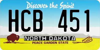 ND license plate HCB451