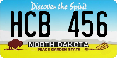 ND license plate HCB456