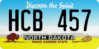 ND license plate HCB457