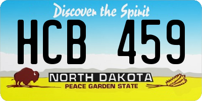 ND license plate HCB459