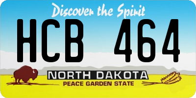 ND license plate HCB464