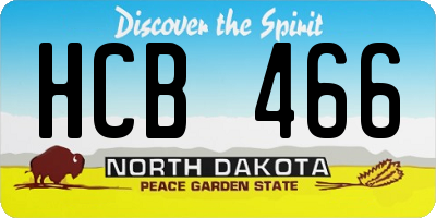 ND license plate HCB466