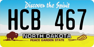 ND license plate HCB467