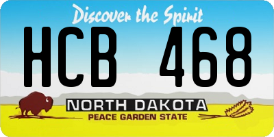 ND license plate HCB468