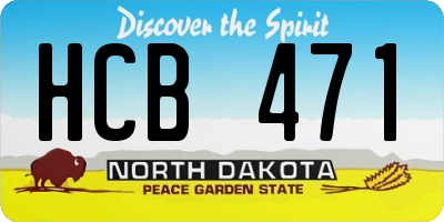 ND license plate HCB471