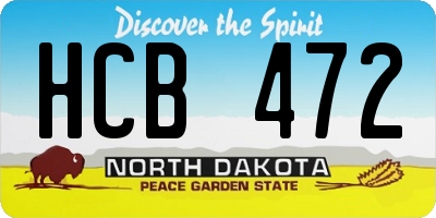 ND license plate HCB472