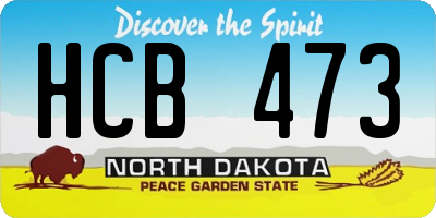 ND license plate HCB473