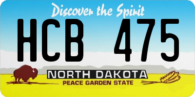 ND license plate HCB475