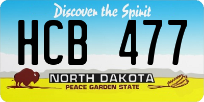 ND license plate HCB477