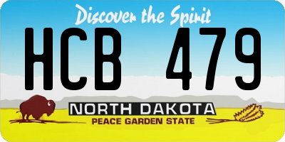 ND license plate HCB479