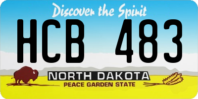 ND license plate HCB483