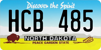 ND license plate HCB485