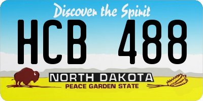 ND license plate HCB488