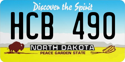 ND license plate HCB490