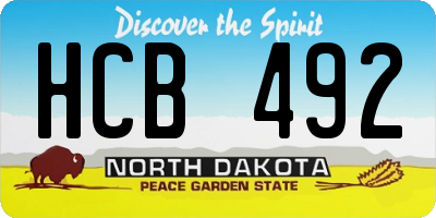 ND license plate HCB492