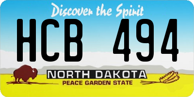ND license plate HCB494