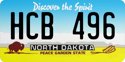 ND license plate HCB496