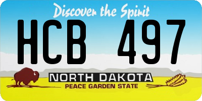 ND license plate HCB497