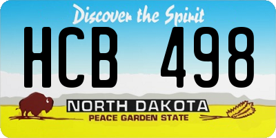 ND license plate HCB498
