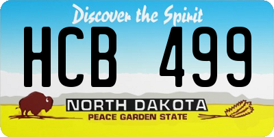 ND license plate HCB499