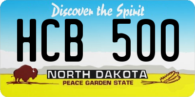 ND license plate HCB500