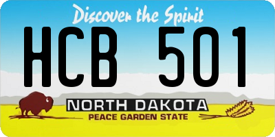 ND license plate HCB501