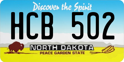 ND license plate HCB502