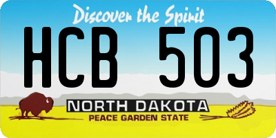 ND license plate HCB503