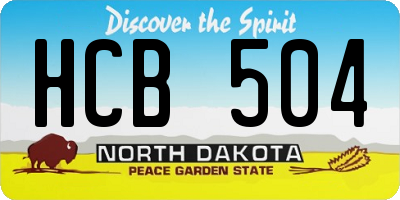 ND license plate HCB504