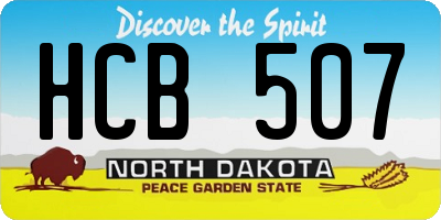 ND license plate HCB507