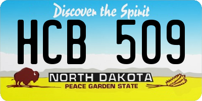 ND license plate HCB509