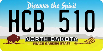 ND license plate HCB510