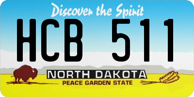 ND license plate HCB511