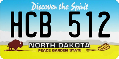 ND license plate HCB512