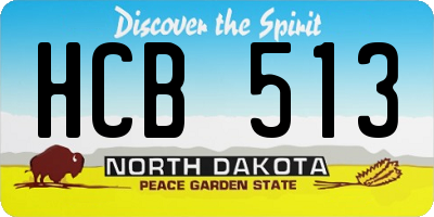 ND license plate HCB513