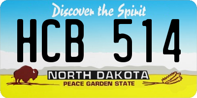 ND license plate HCB514